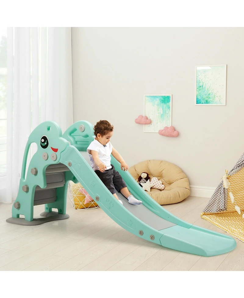 Mecale 3-in-1 Kids Climber and Slide Playset with Basketball Hoop & Ball