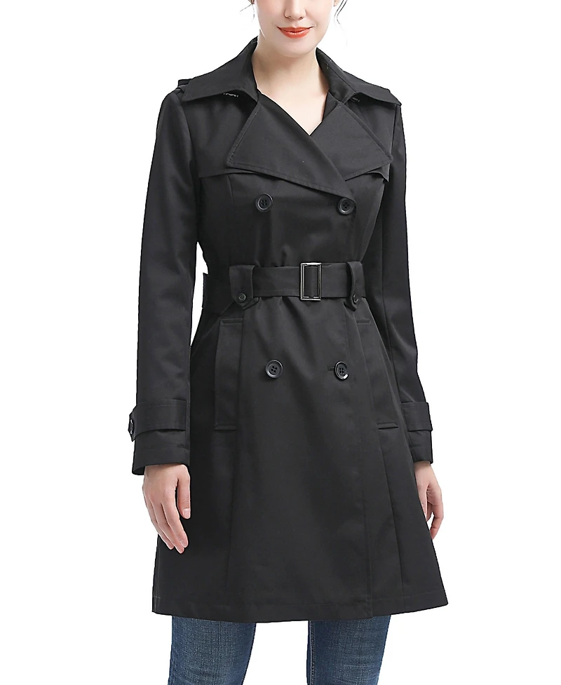 Bgsd Women's Hooded Water-Resistant Trench Coat