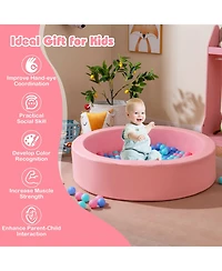 Mecale 42.5-Inch Round Foam Ball Pit for Toddlers with Sponge Filling, Washable Cover