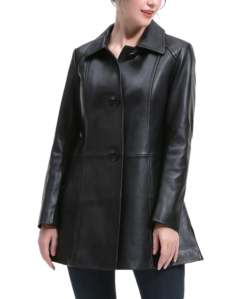 Bgsd Women's Eloise A-Line Leather Coat