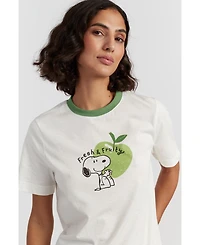 Chinti & Parker Women's Snoopy Apple T-Shirt