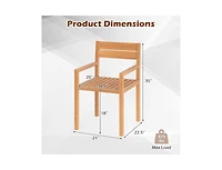 Slickblue Teak Wood Outdoor Dining Armchair for Patio or Garden