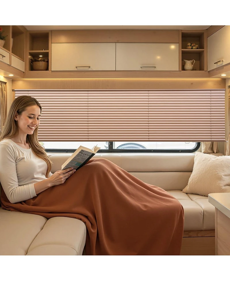Laoties Rv Pleated Shades, Polyester Fabric Window Blinds for Camper, Motorhome, Privacy