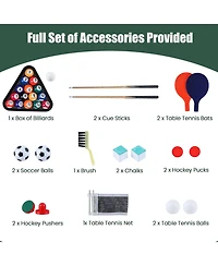 Mecale 4-in-1 Combo Game Table Set with Billiards