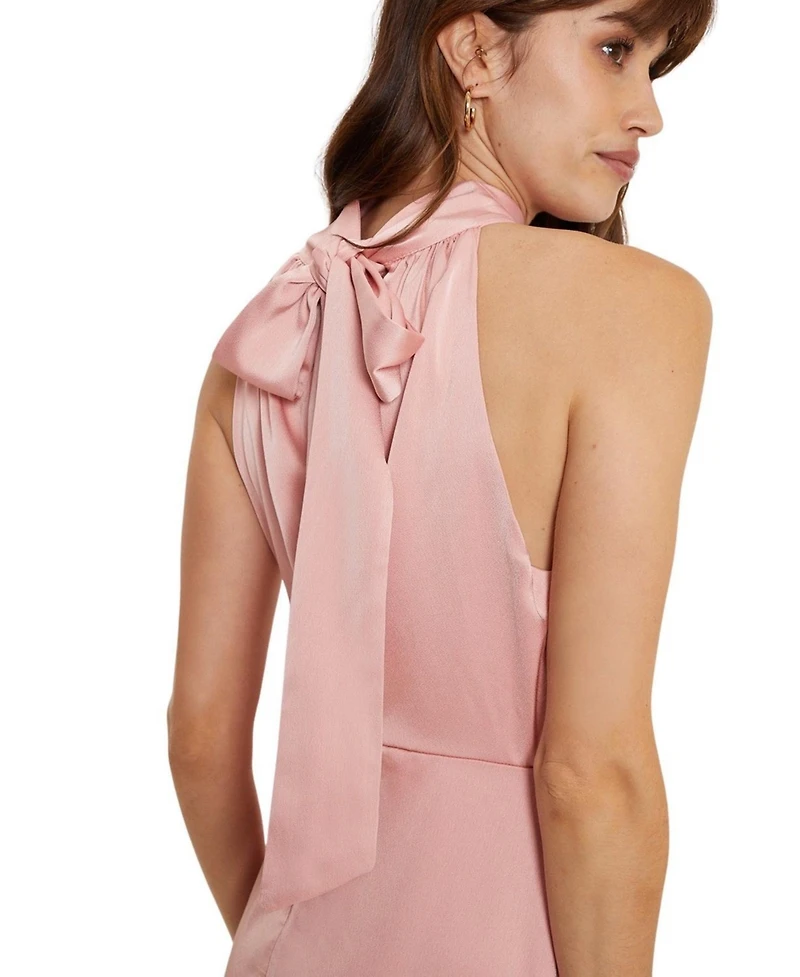 Oasis Women's Satin Halter Neck Midi Bridesmaid Dress