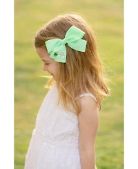 Bits & Bows Girls Rainbow Shamrock Hair Bow