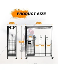 Skateboard Storage Rack with Wheels, Heavy Duty Sports Storage Rack for Garage, Home or School Use