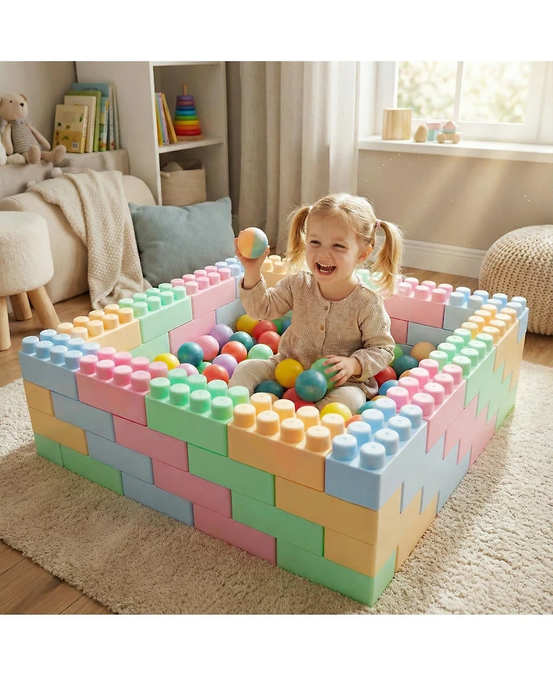 Mecale 64-Piece Toddler Building Blocks Educational Toy Set