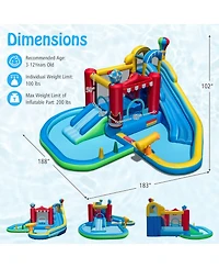 Mecale Inflatable Wet/Dry Combo Bounce House Water Park