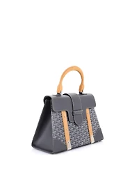 Pre-Owned Goyard Mm Saigon Top Handle Bag Coated Canvas with Leather