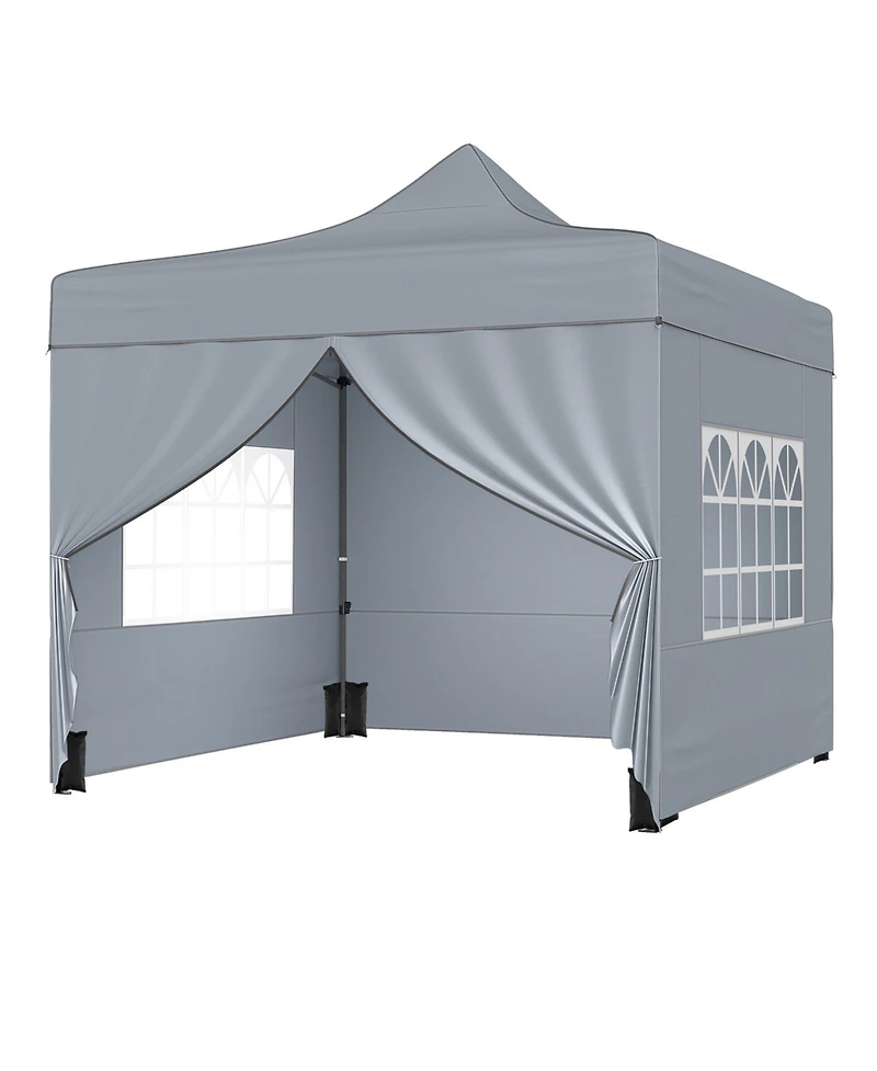 Mecale 10x10 ft Pop-Up Canopy Tent with 4 Removable Sidewalls & Wheeled Bag