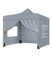 Mecale 10x10 ft Pop-Up Canopy Tent with 4 Removable Sidewalls & Wheeled Bag