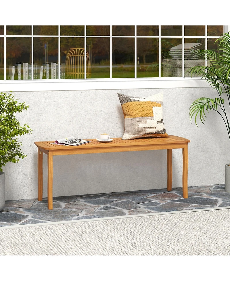 Slickblue 48 Inch Patio Dining Bench Made from Acacia Wood