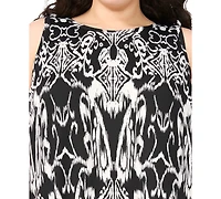 Msk Plus Printed Round-Neck Sleeveless Maxi Dress
