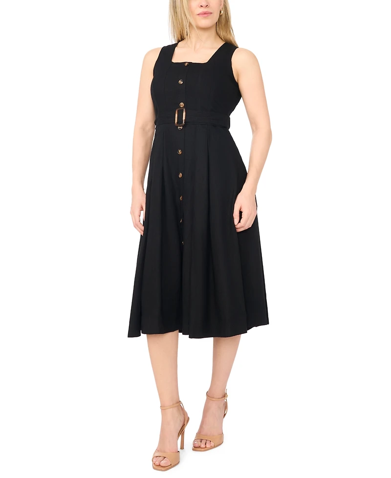 Msk Petite Sleeveless Square Neck Midi Dress