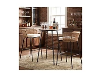 Slickblue Patio Round Bar Height Table 41 Inch with Acacia Wood Top