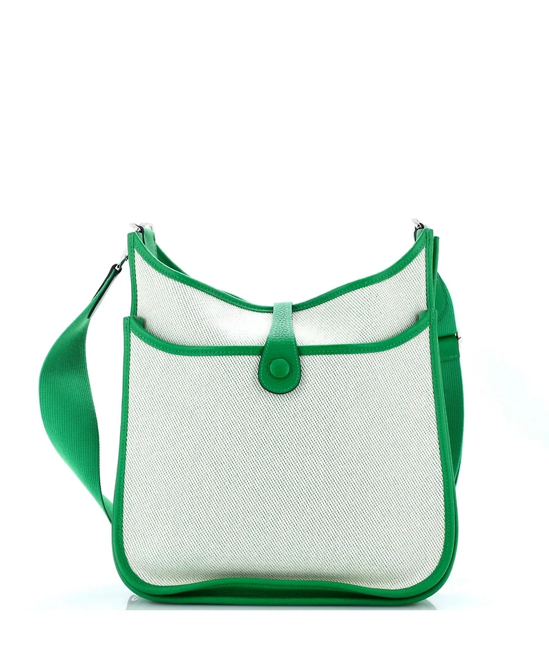 Pre-Owned HERMES Pm Evelyne Bag Gen Iii Toile and Leather