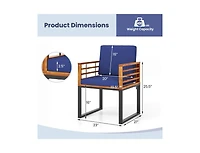 Slickblue Outdoor Acacia Wood Dining Chair Set with Comfortable Cushions