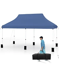 Mecale 10x20 ft Foldable Pop-Up Canopy Tent with Carry Bag for Outdoor Use