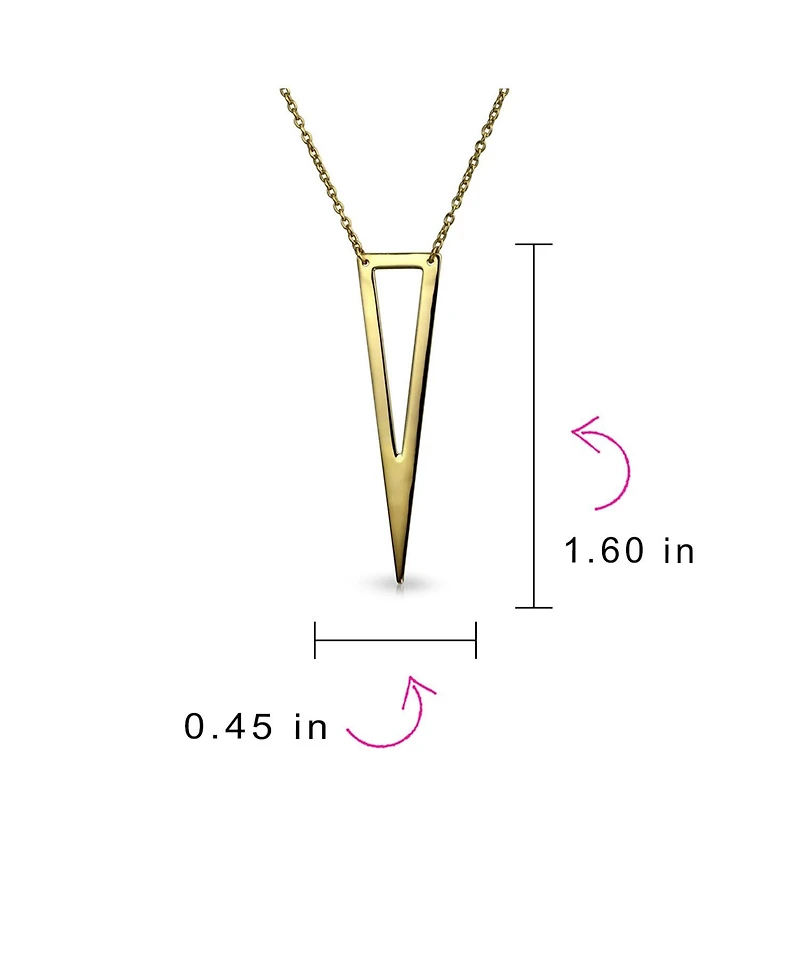 Bling Jewelry Minimalist Triangle Geometric Pendant Necklace in Sterling Silver