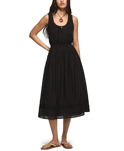 Lucky Brand Women's Lace Inset Scoop Neck Dress