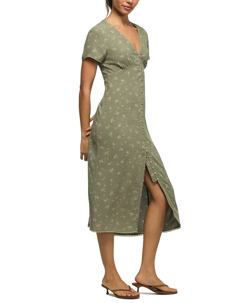 Lucky Brand Women's Floral Simone V-Neck Midi Dress