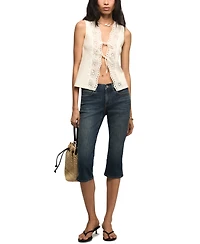 Lucky Brand Women's Embroidered Schiffley Flyaway Tank Top