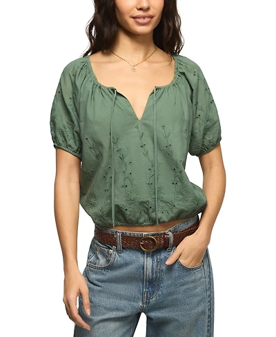 Lucky Brand Woman's Short-Sleeve Bubble Top