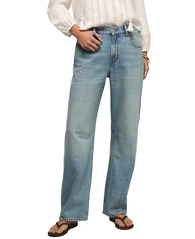 Lucky Brand Women's Cotton Barrel Wide-Leg Mid-Rise Jeans