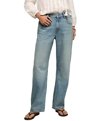 Lucky Brand Women's Cotton Barrel Wide-Leg Mid-Rise Jeans
