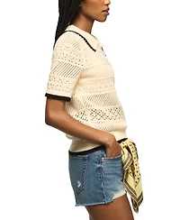 Lucky Brand Women's Short-Sleeve Polo Sweater T-Shirt