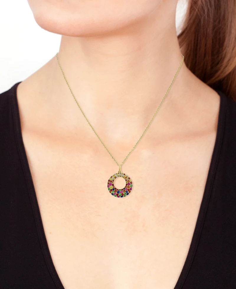 Effy Collection Multi-Gemstone (2-5/8ct) Pendant Necklace in 14k Yellow Gold