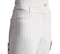 Dkny Petite Pinstripe Modern Fit Flared Pants