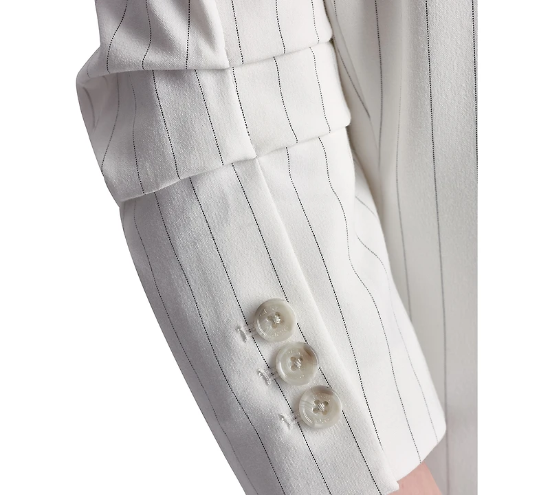 Dkny Petite Pinstripe Notch Collar Jacket