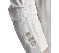 Dkny Petite Pinstripe Notch Collar Jacket