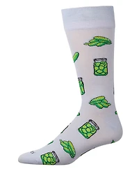 MeMoi Men's Pickles-Themed Novelty Crew Socks