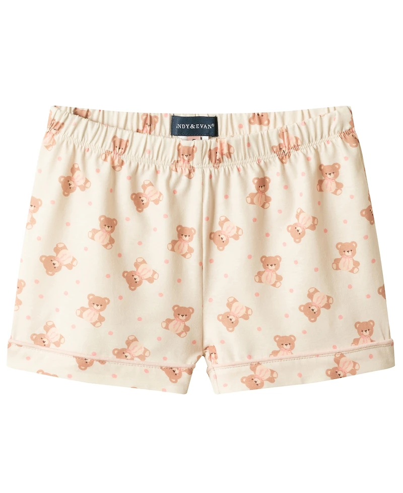 Andy & Evan Girls' Toddler 2T-4T Button-Down Shirt and Shorts Pajama Set