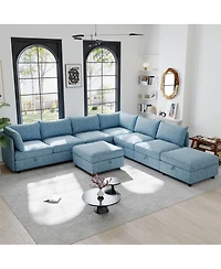 Streamdale Furniture Modular Sectional Sofa with Storage & Sleeper - Flexible Fabric Combinations