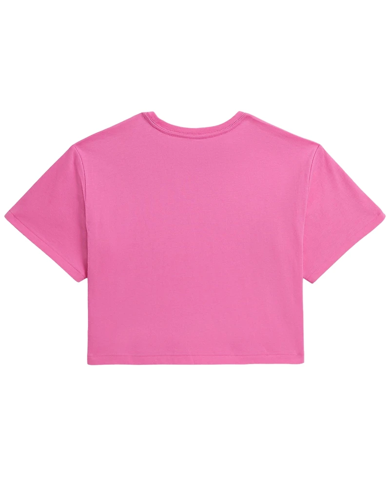 Polo Ralph Lauren Girls' 7-16 Floral-Print Logo Cotton Boxy T-Shirt