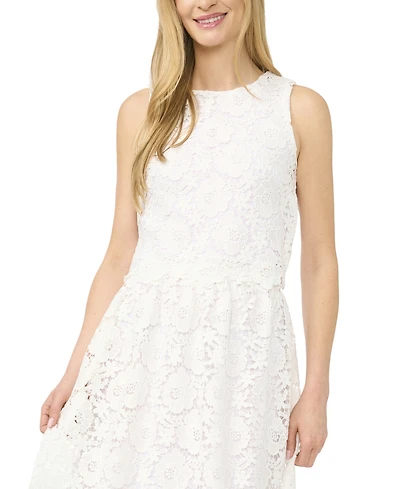 CeCe Women's Lace Crew Neck Top