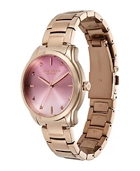 Olivia Burton Women's Colourwave Rose Gold Tone Stainless Steel Bracelet Watch, 36mm