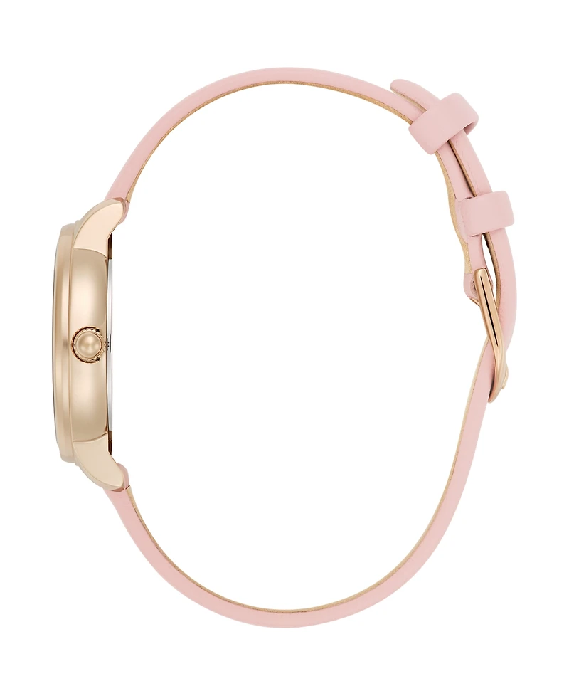 Olivia Burton Women's Westbourne Mellow Rose Leather Strap Watch, 30mm