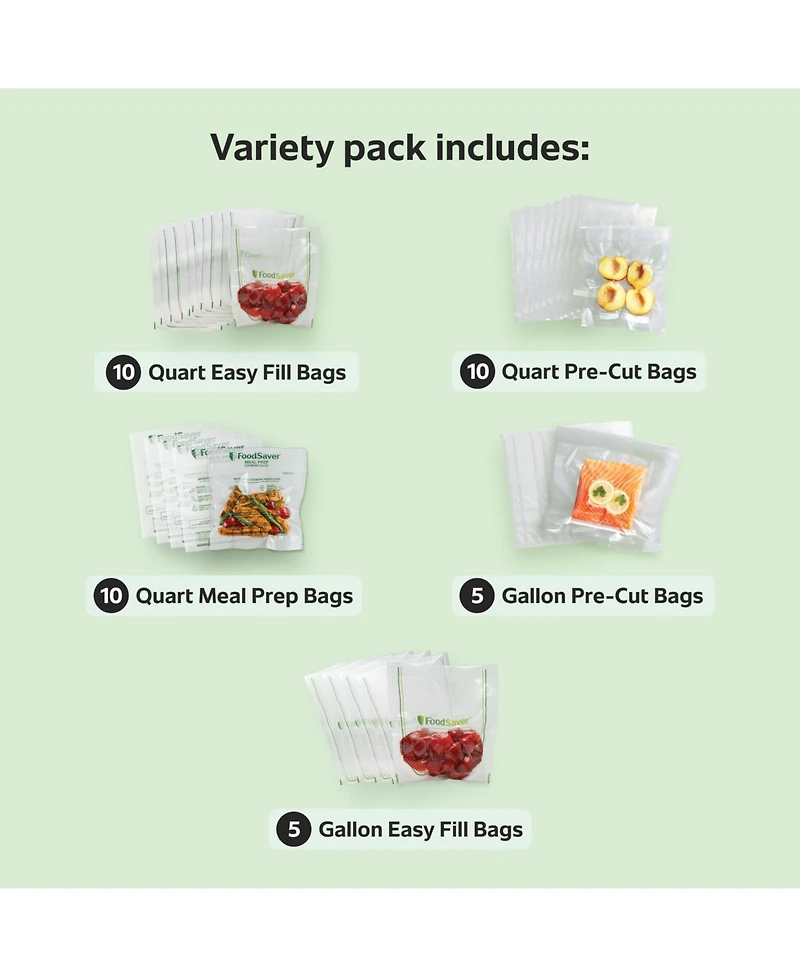 FoodSaver Vacuum Sealing Variety Pack, 40-Count