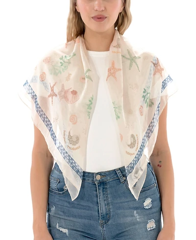 Marcus Adler Satin Seashell Square Scarf