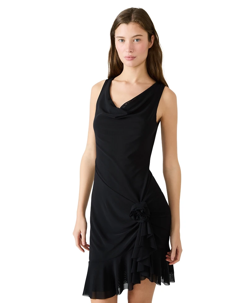 Steve Madden Juniors' Cowl Neck High-Low Dress