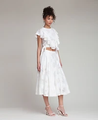 Avec Les Filles Women's Ruffle-Trimmed Top