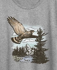 Hybrid Apparel Plus Instant Message Hawk Nature Scene Short-Sleeve Graphic T-Shirt