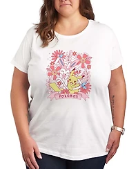 Hybrid Apparel Plus Pokemon Valentines Florals Short-Sleeve Graphic T-Shirt