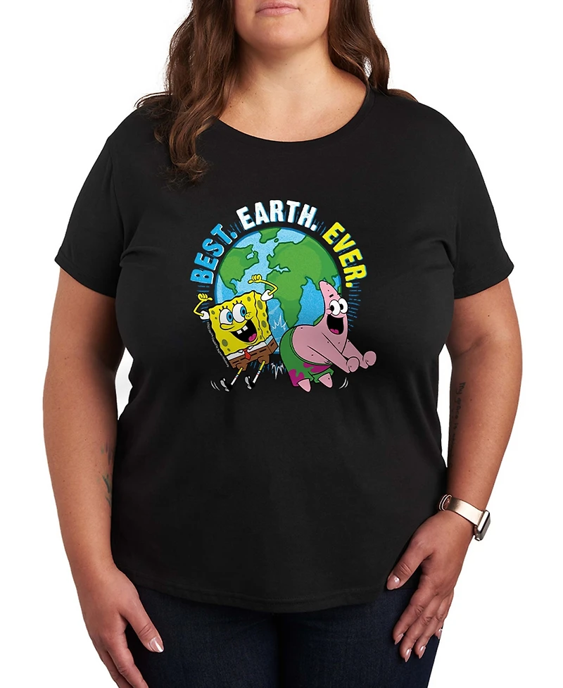 Hybrid Apparel Plus Square Pants Best Earth Ever Short-Sleeve Graphic T-Shirt