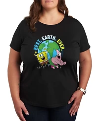 Hybrid Apparel Plus Square Pants Best Earth Ever Short-Sleeve Graphic T-Shirt